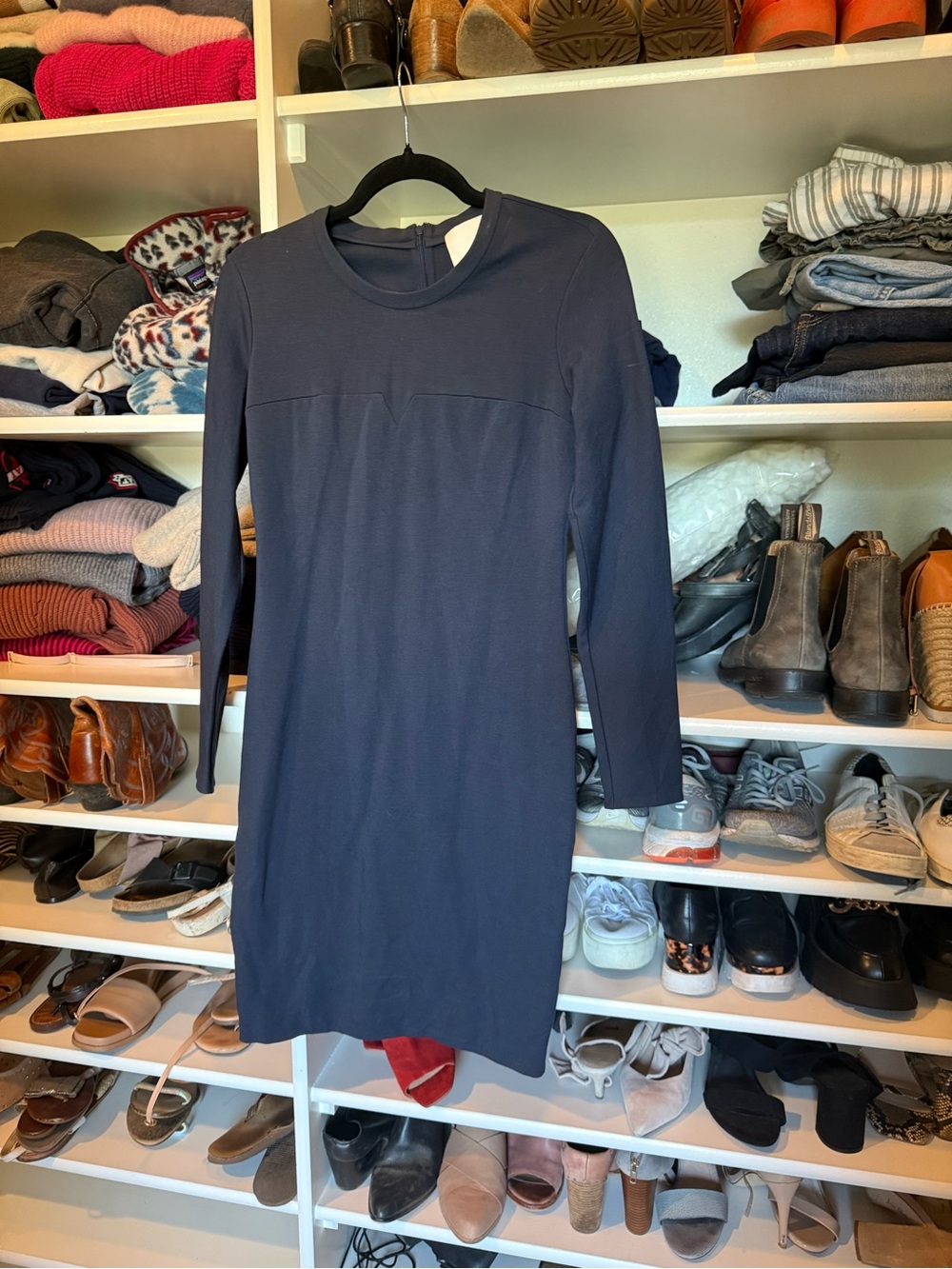 3.1 Phillip Lim Navy Long-Sleeve Knit Dress